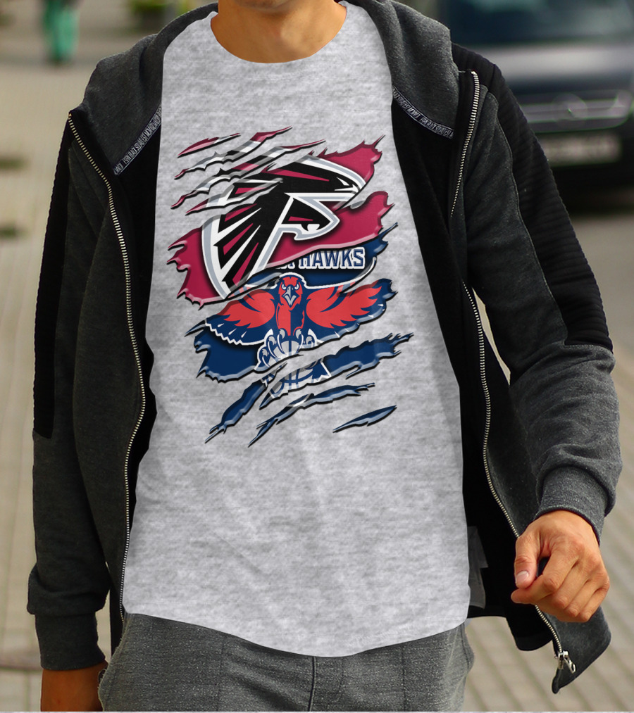 Atlanta Falcons And Hawks Logo Crossover Rah 060 T-Shirt