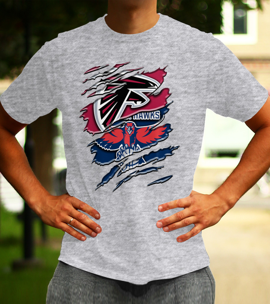 Atlanta Falcons And Hawks Logo Crossover Rah 060 T-Shirt