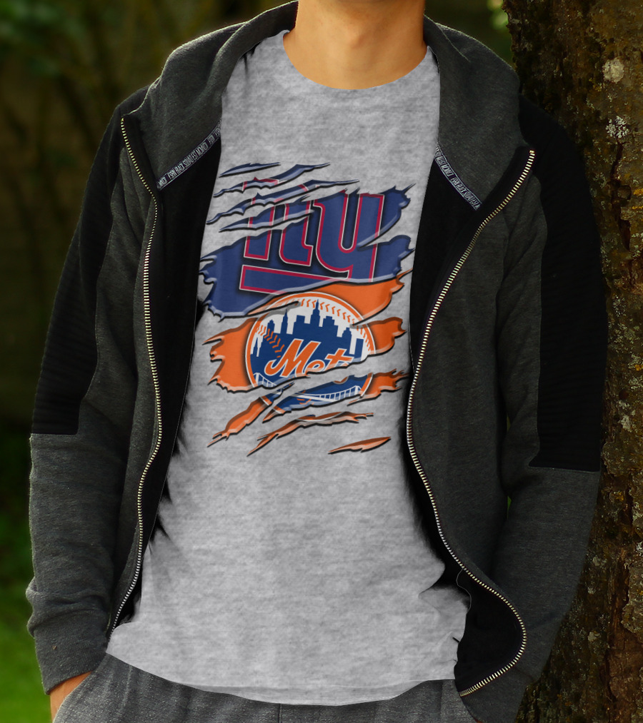 New York Giants Mets Logo Fusion T-Shirt
