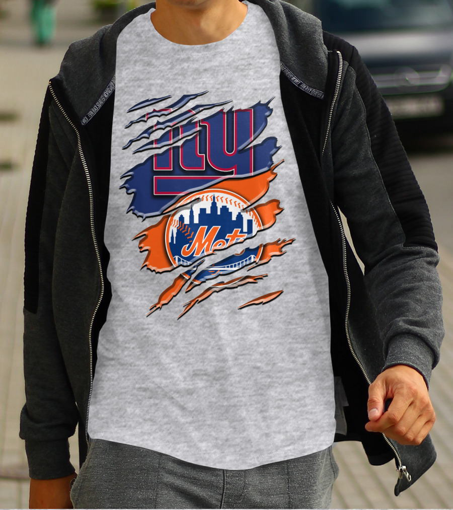 New York Giants Mets Logo Fusion T-Shirt