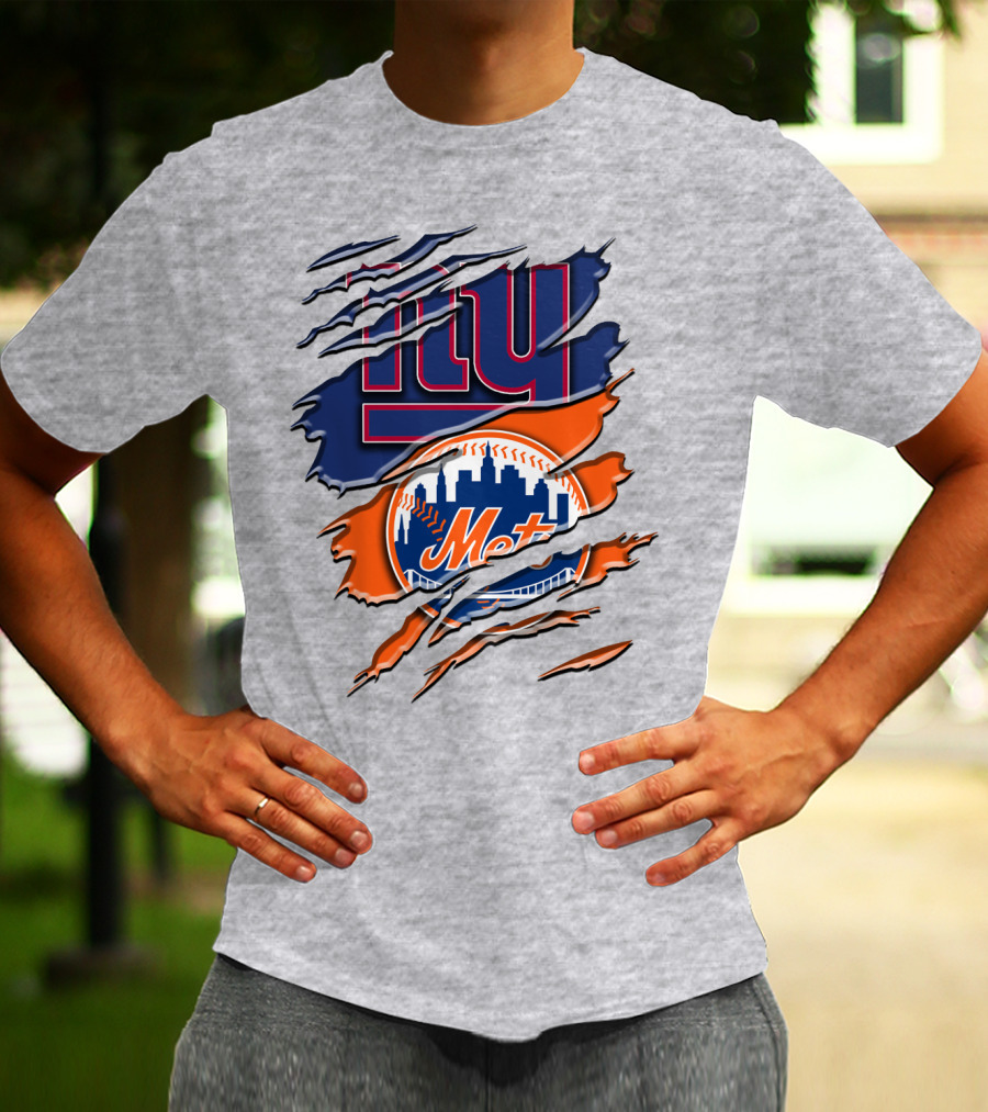 New York Giants Mets Logo Fusion T-Shirt