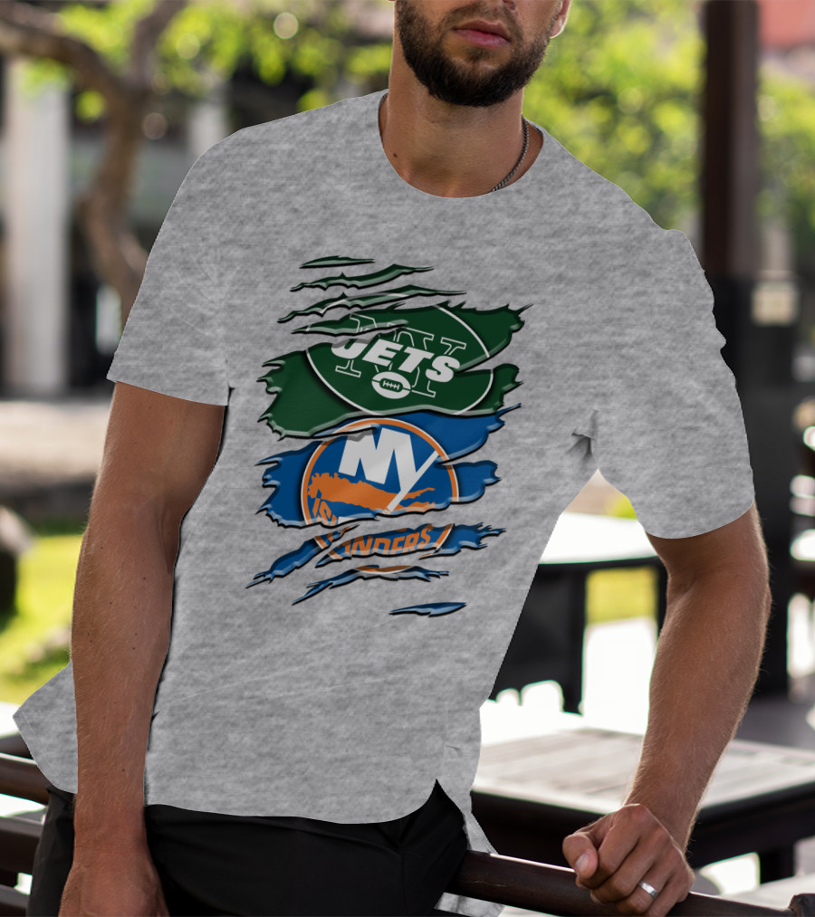 New York Jets Ny Islanders Crossover Rah 068 T-Shirt