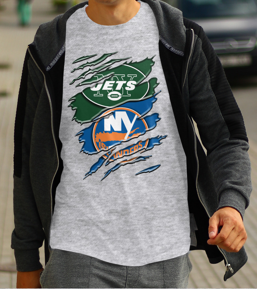 New York Jets Ny Islanders Crossover Rah 068 T-Shirt