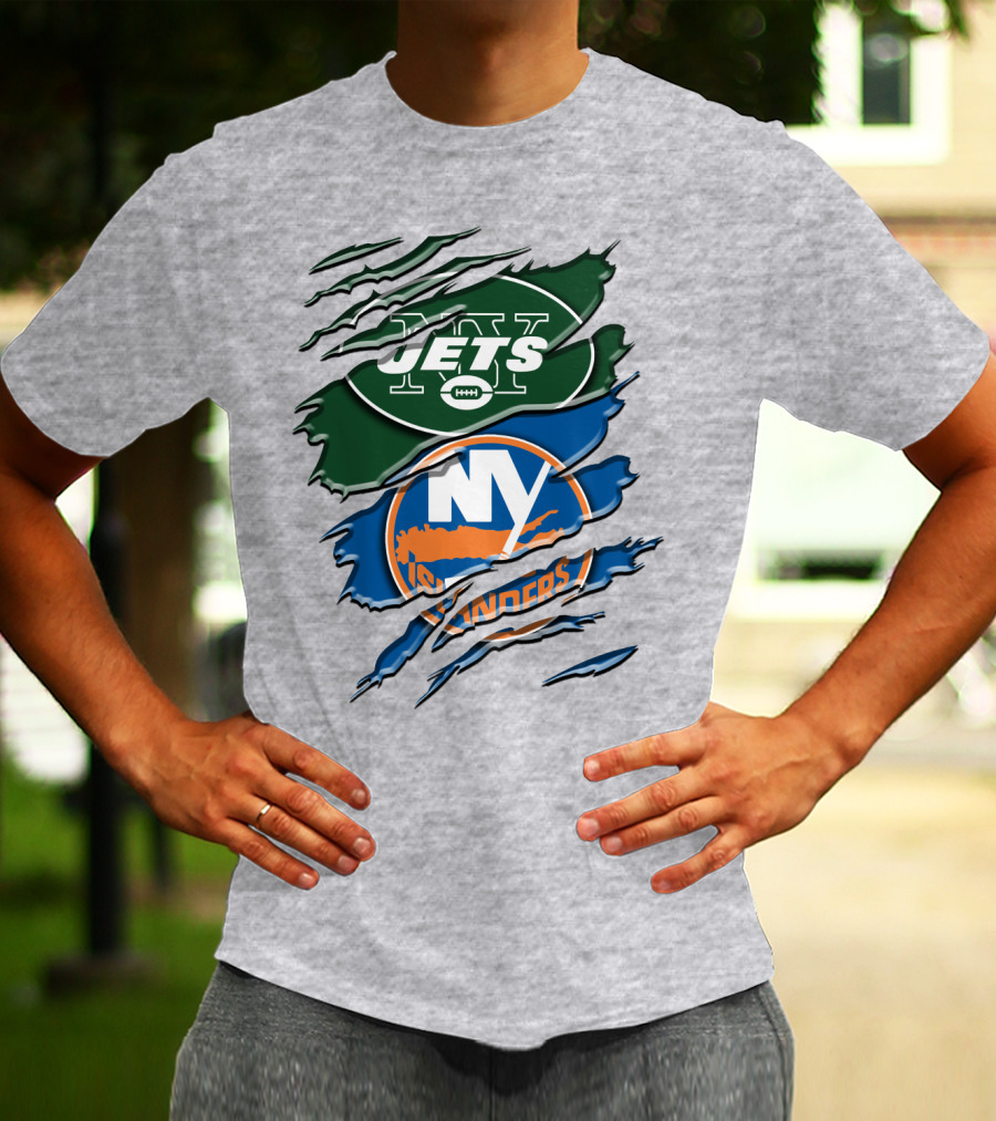 New York Jets Ny Islanders Crossover Rah 068 T-Shirt