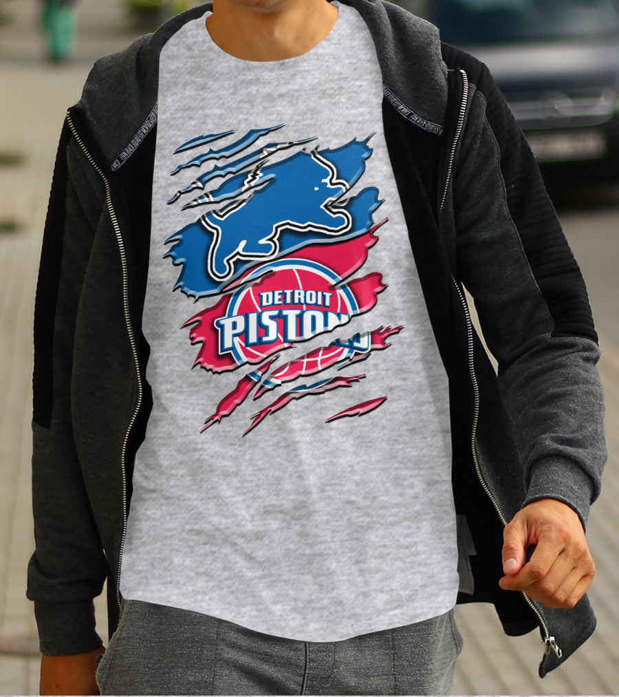 Detroit Pistons Rah 073 Lions Dual T-Shirt