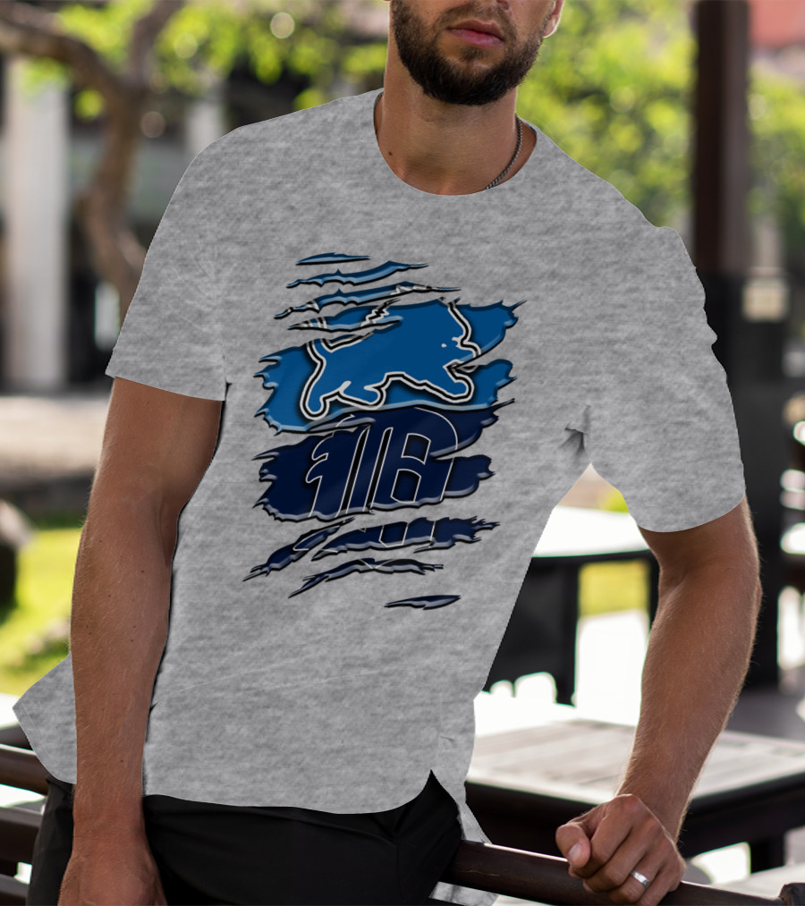 Detroit Lions Tigers Blue Rah 075 T-Shirt