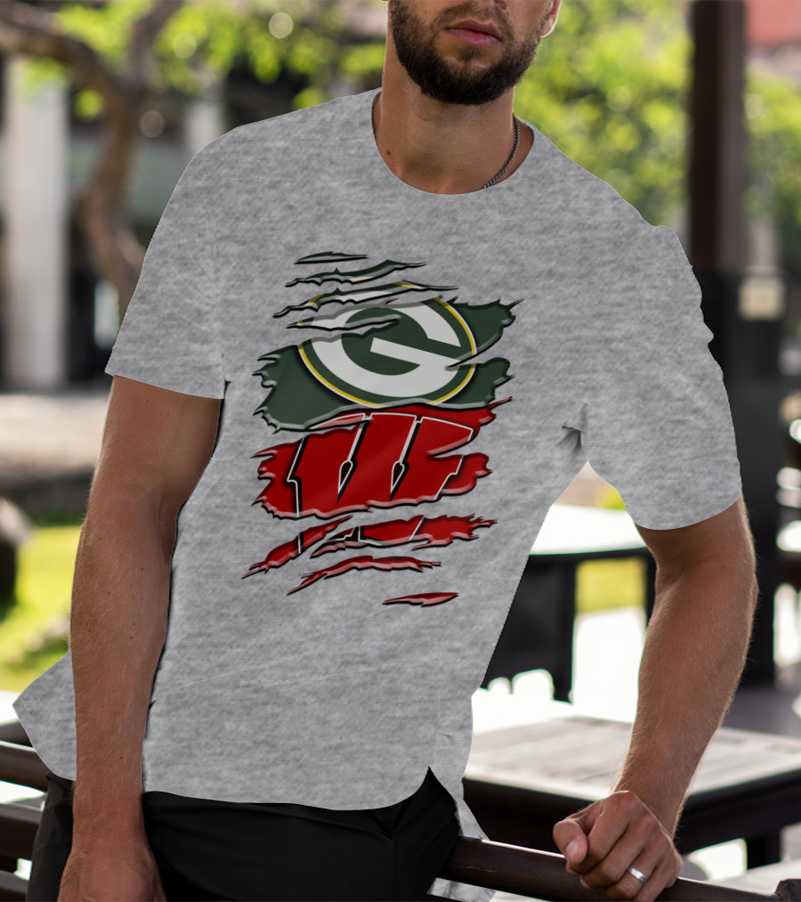 Green Bay Packers Wisconsin Badgers Claw Marks T-Shirt