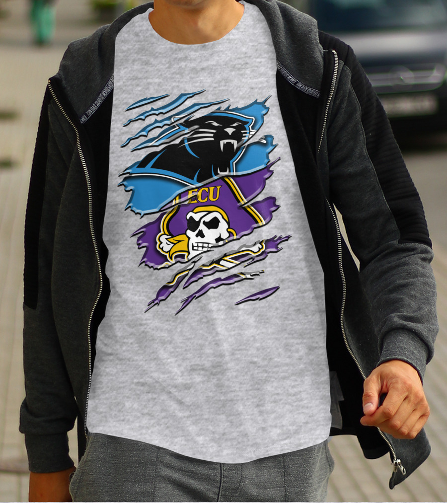 Carolina Panthers Ecu Pirates Rah T-Shirt