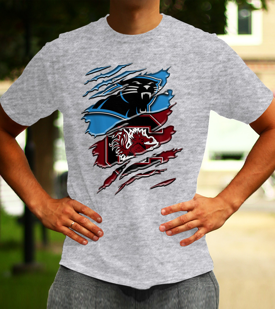 Carolina Panthers Gamecocks Ripped T-Shirt