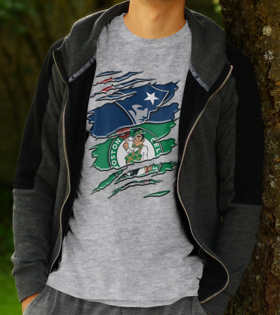Patriots And Boston Celtics Logo Mashup Rah 090 T-Shirt