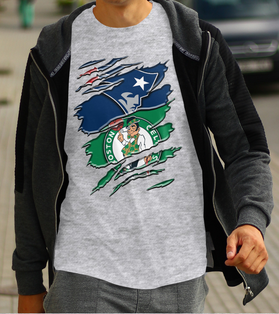 Patriots And Boston Celtics Logo Mashup Rah 090 T-Shirt