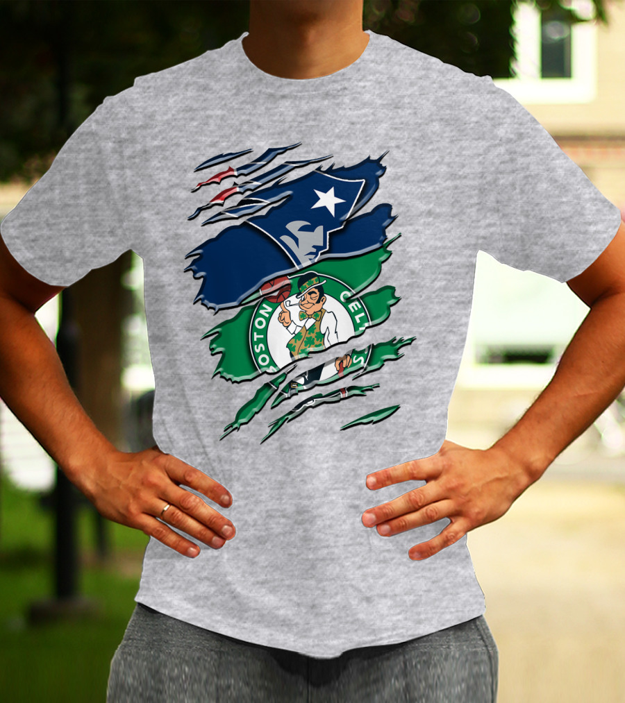 Patriots And Boston Celtics Logo Mashup Rah 090 T-Shirt