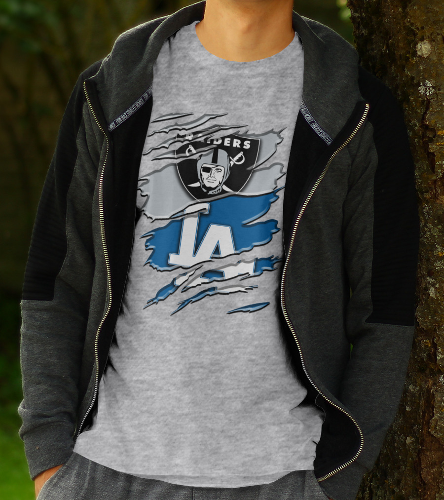 Raiders La Dodgers Crest Combination T-Shirt