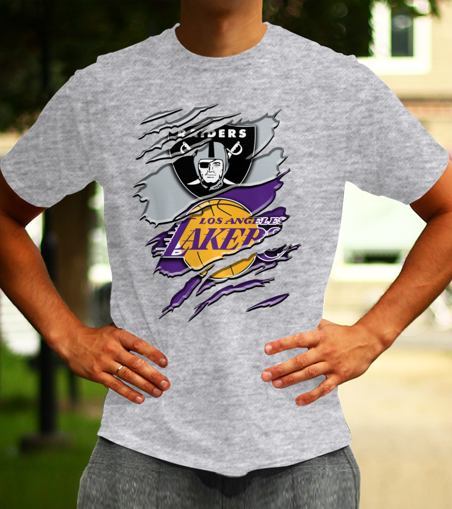 Raiders Los Angeles Lakers Rah 095 T-Shirt