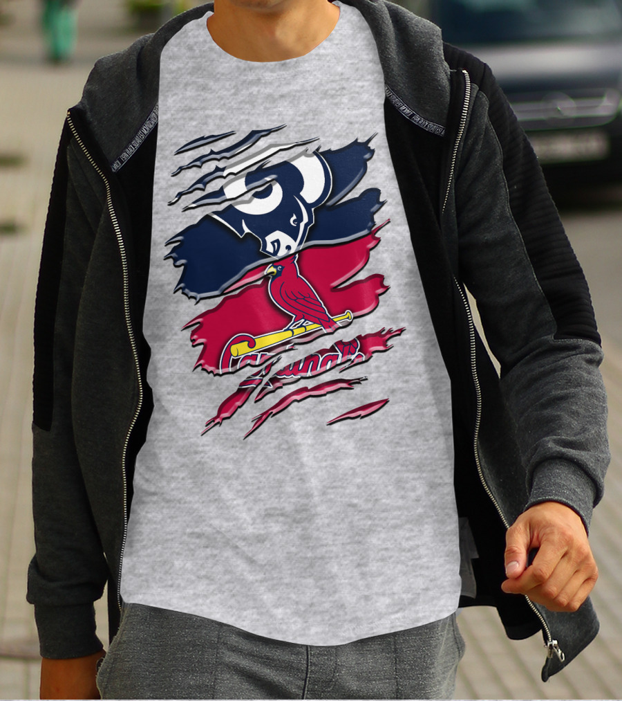 Rams Cardinals Fan Crossover T-Shirt