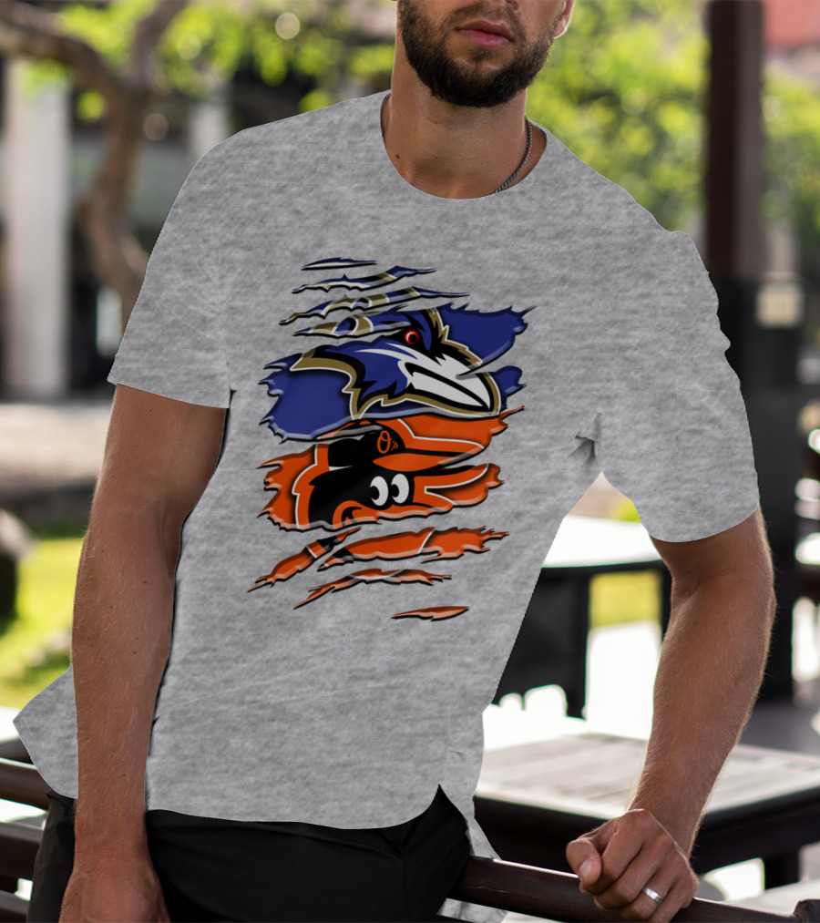 Baltimore Ravens Orioles Logo Mashup Rah 101 T-Shirt