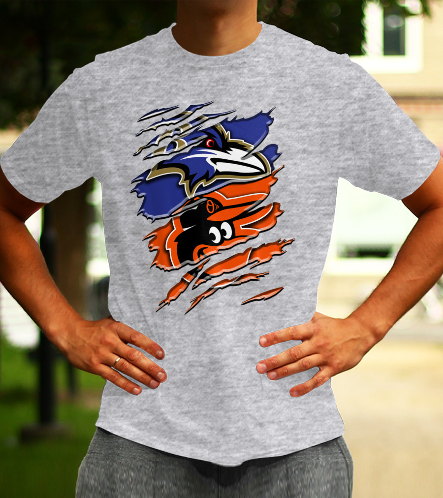 Baltimore Ravens Orioles Logo Mashup Rah 101 T-Shirt