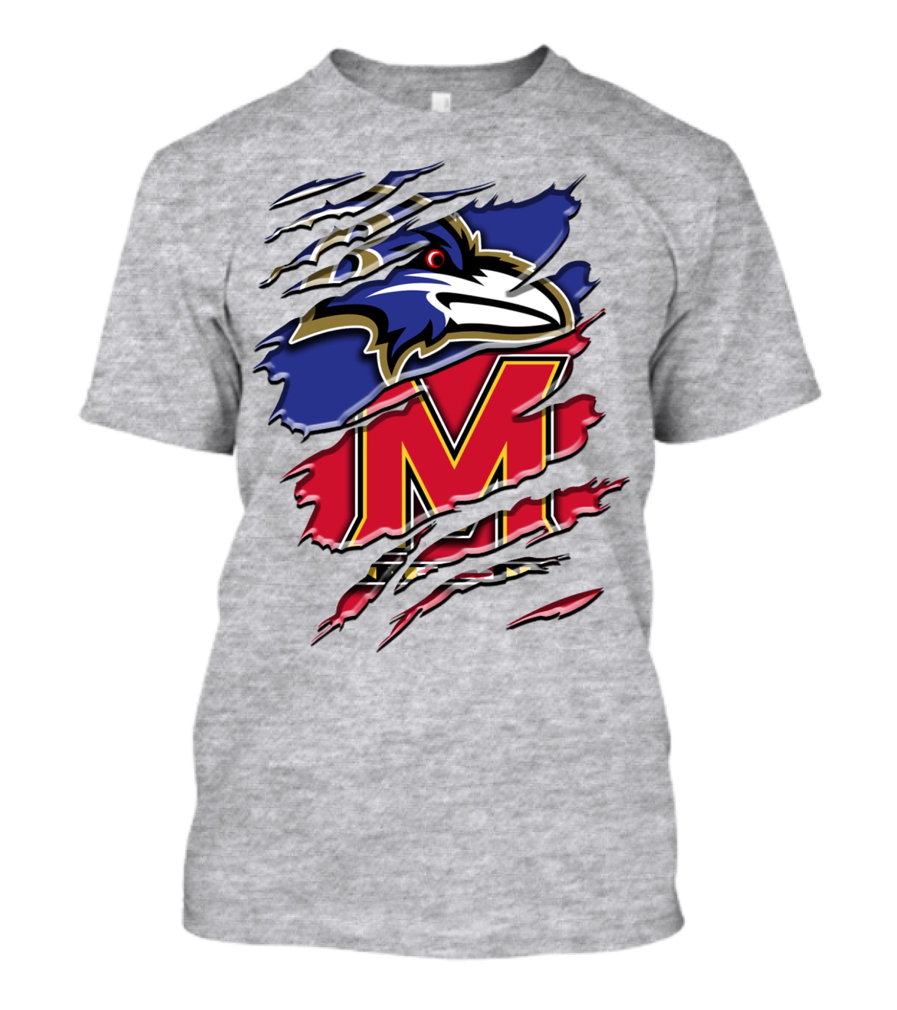 Baltimore Ravens Maryland Terrapins Mashup Rah 102 T-Shirt