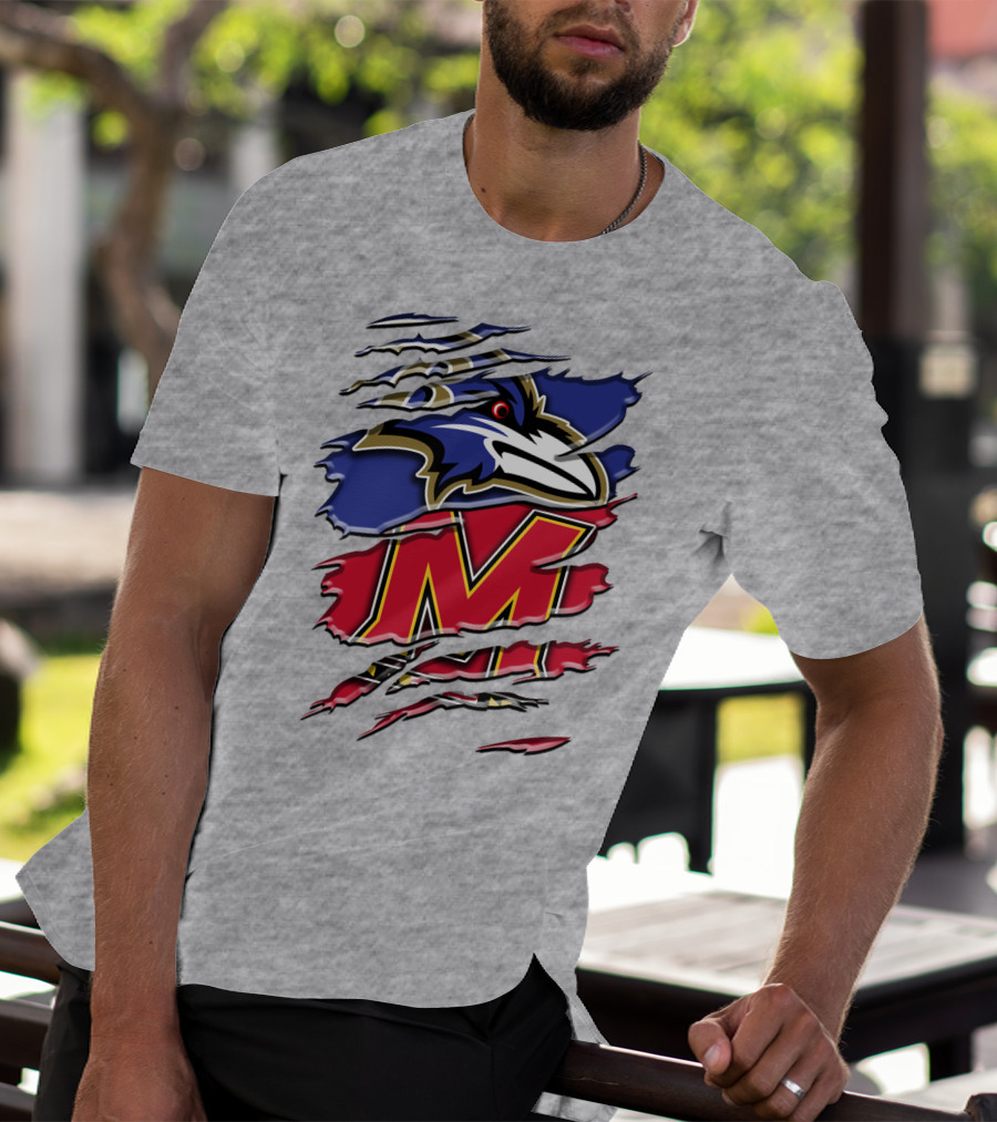 Baltimore Ravens Maryland Terrapins Mashup Rah 102 T-Shirt