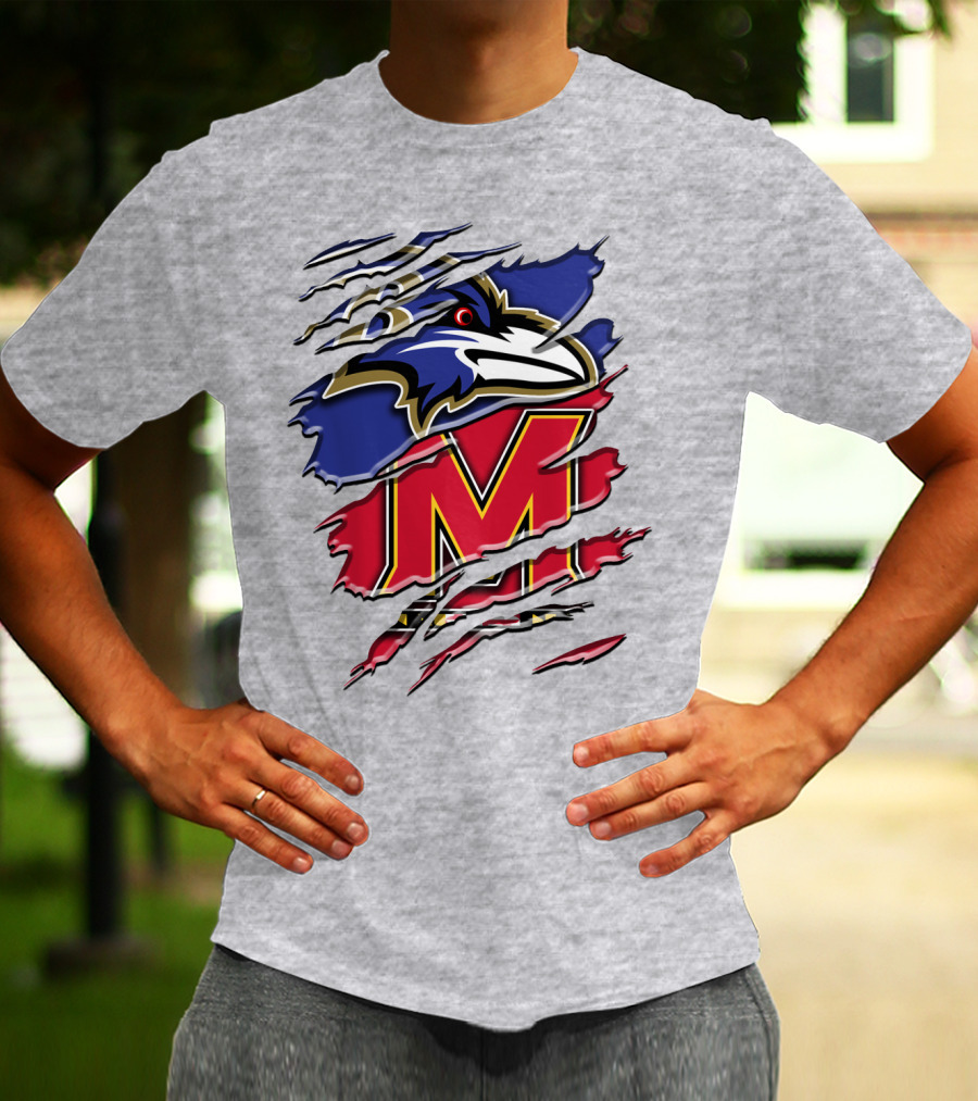 Baltimore Ravens Maryland Terrapins Mashup Rah 102 T-Shirt