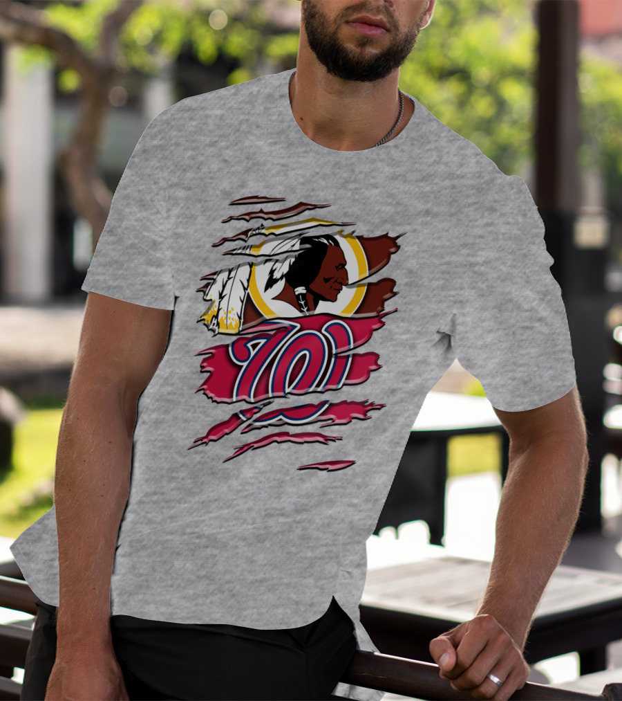 Washington Football Team And Nationals Logo Mashup Rah 105 T-Shirt