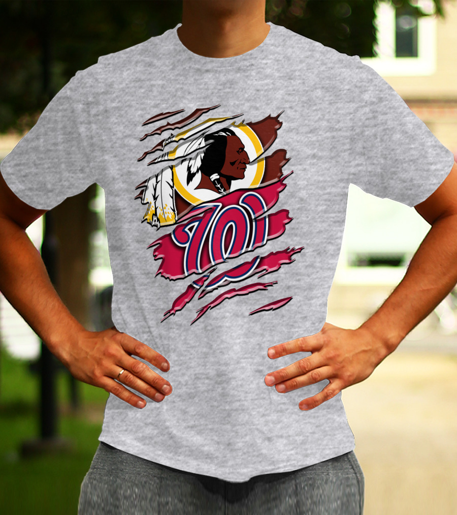 Washington Football Team And Nationals Logo Mashup Rah 105 T-Shirt