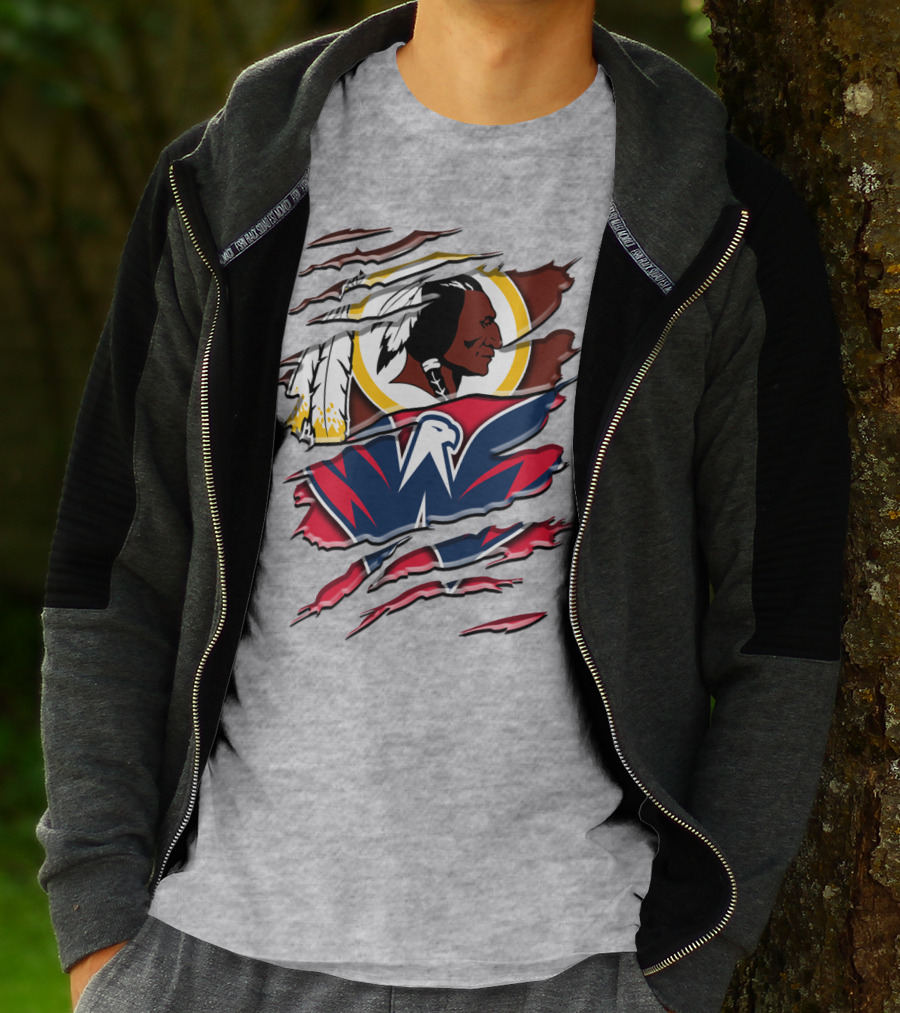 Washington Capitals And Washington Redskins Logo Mashup Rah 104 T-Shirt