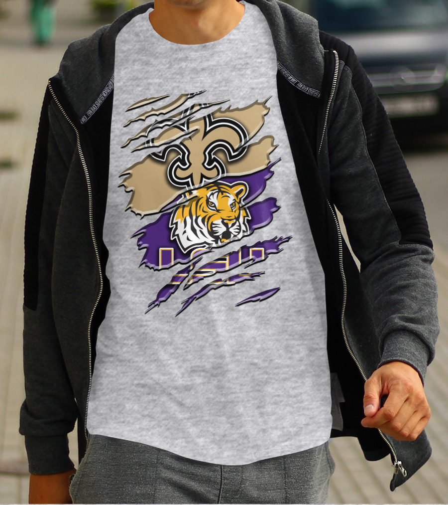 New Orleans Saints And Lsu Tigers Rah 107 T-Shirt