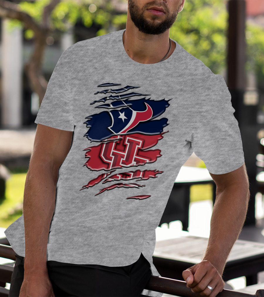 Houston Texans And University Of Houston Cougars Rah 117 T-Shirt