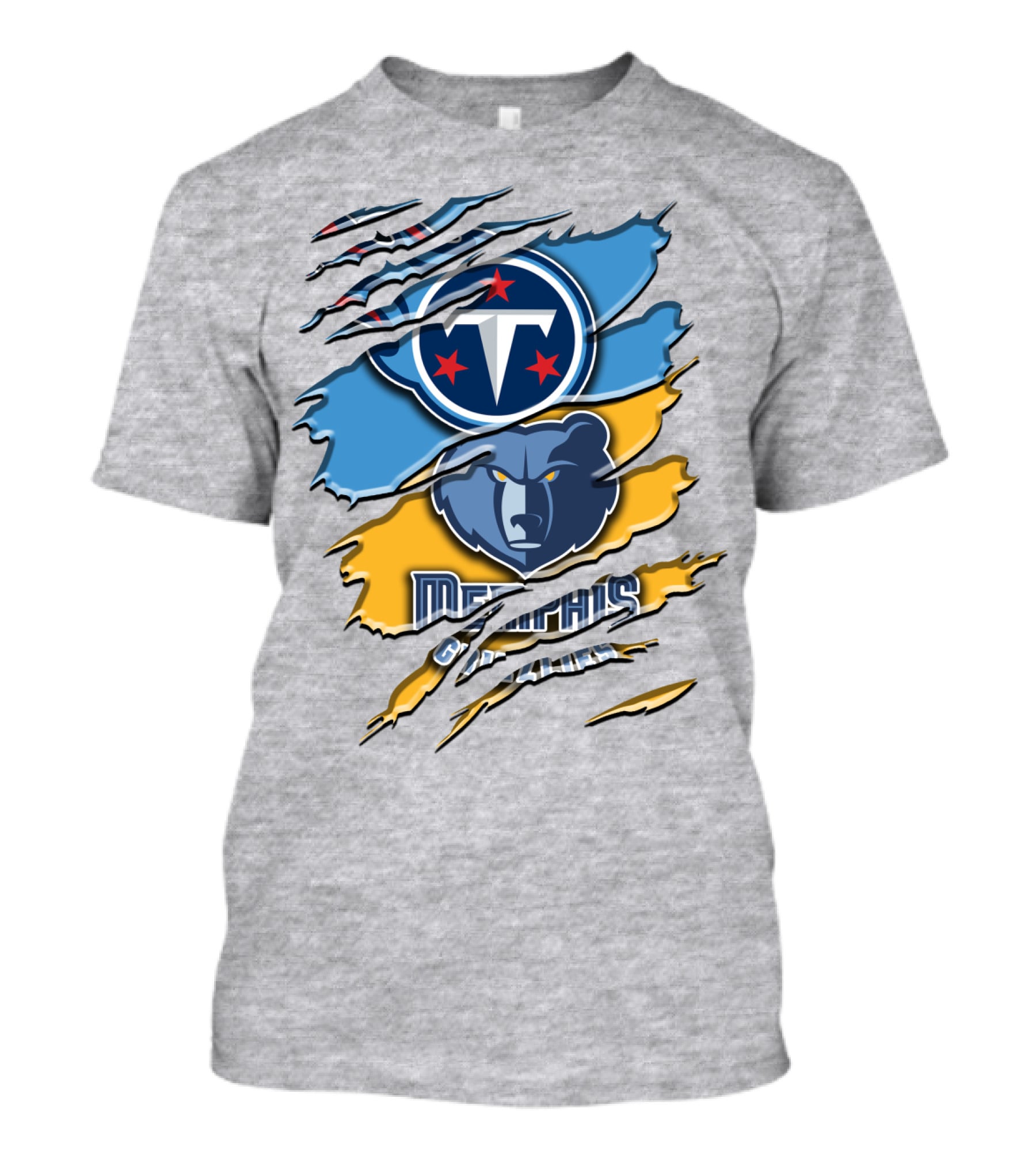 Tennessee Titans Memphis Grizzlies Logo Mashup Rah 128 T-Shirt