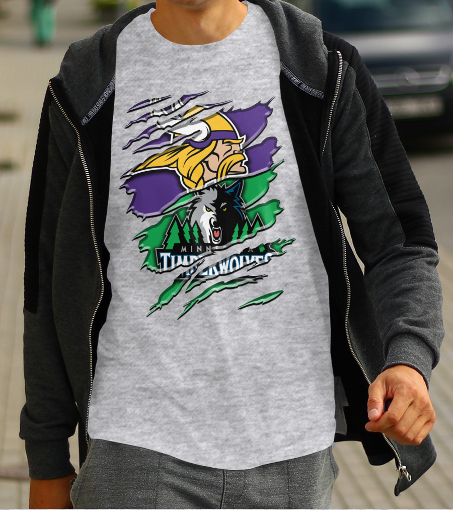 Minnesota Vikings Timberwolves Rah 134 Collaboration T-Shirt
