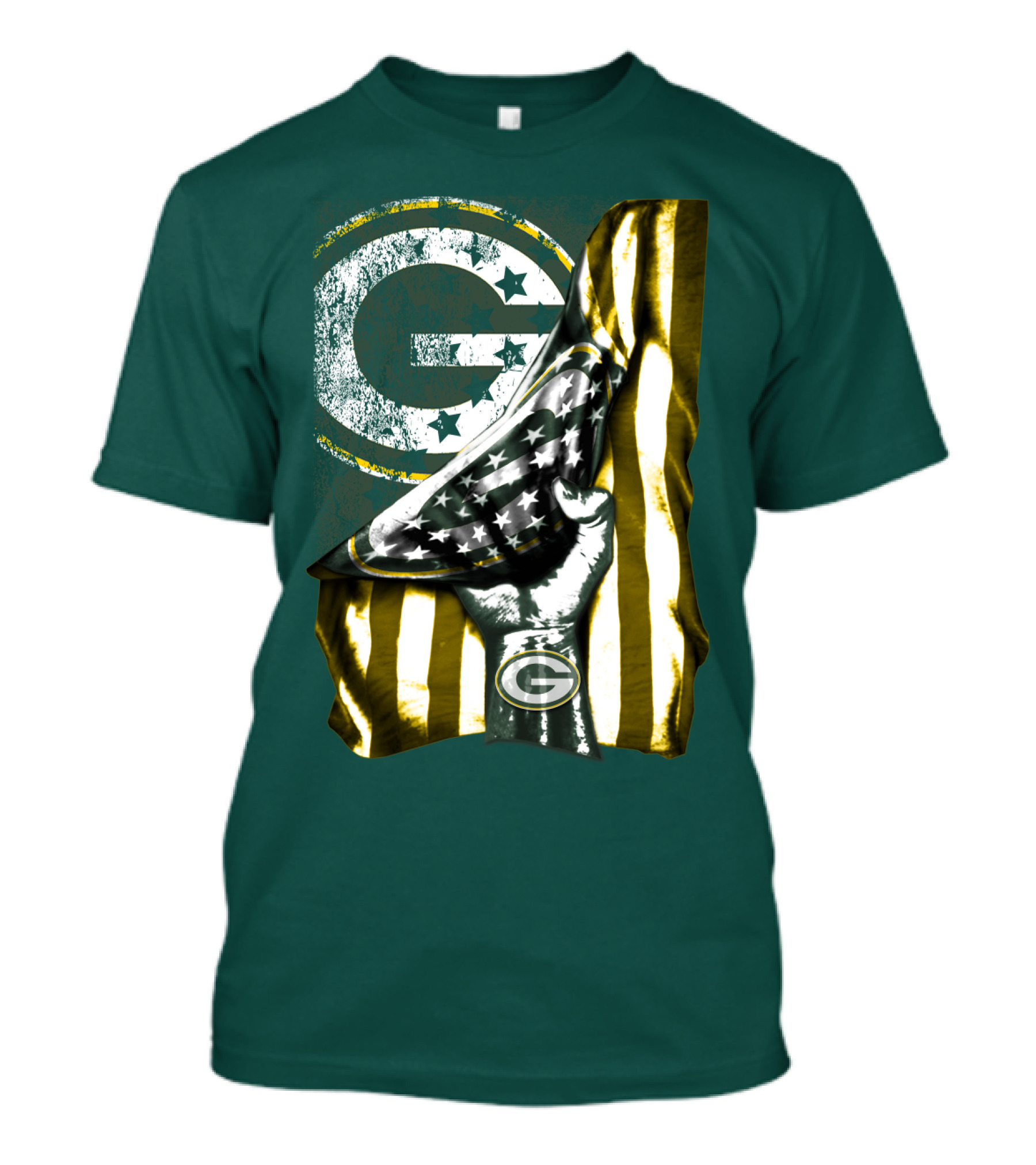 Green Bay Packers American Flag T-Shirt
