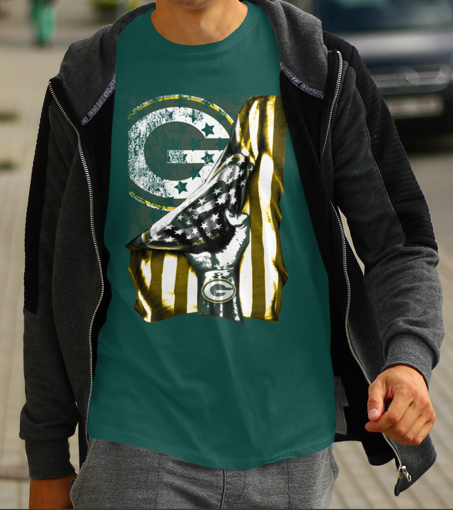 Green Bay Packers American Flag T-Shirt
