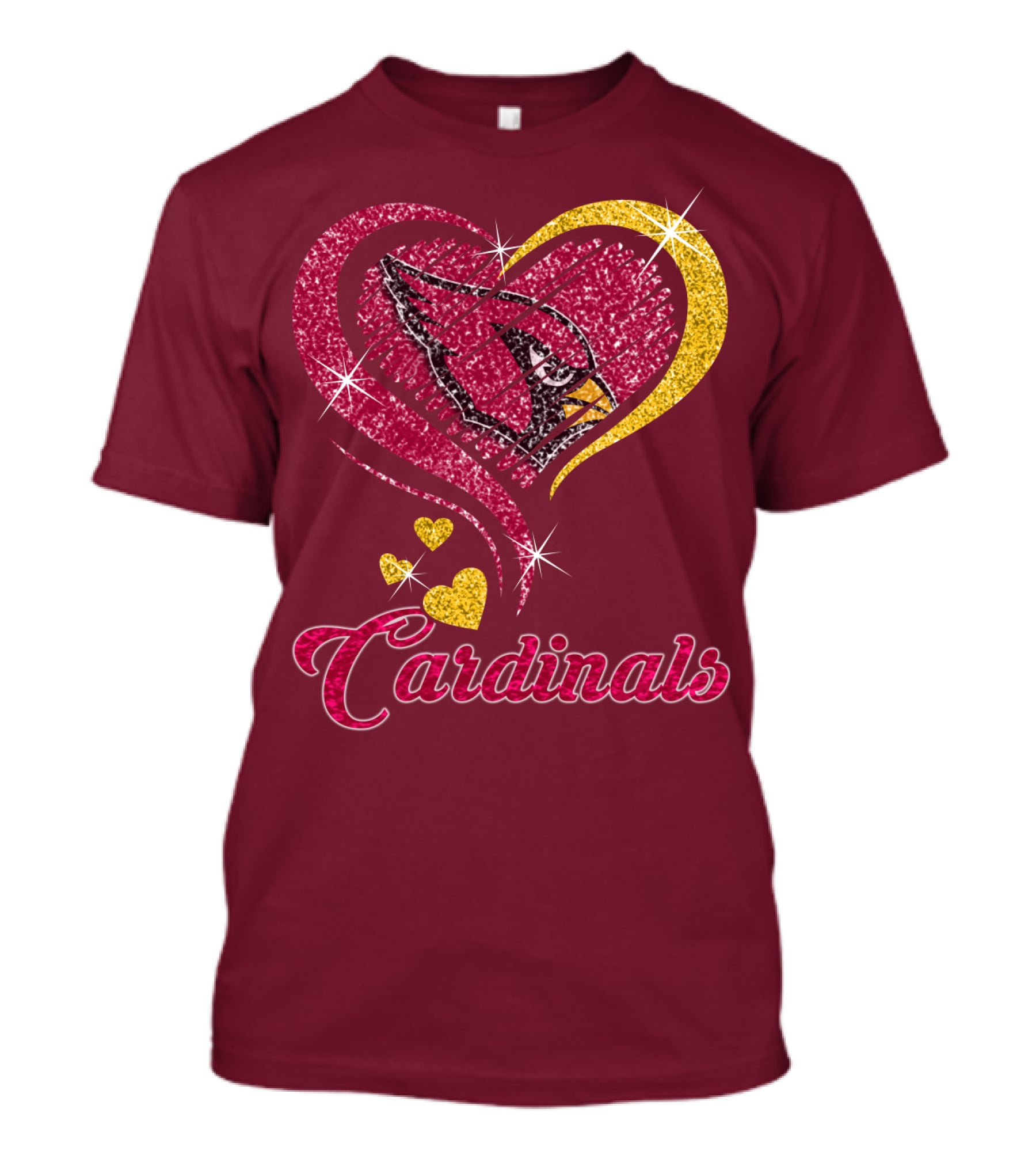 Cardinals Heart Glitter T-Shirt