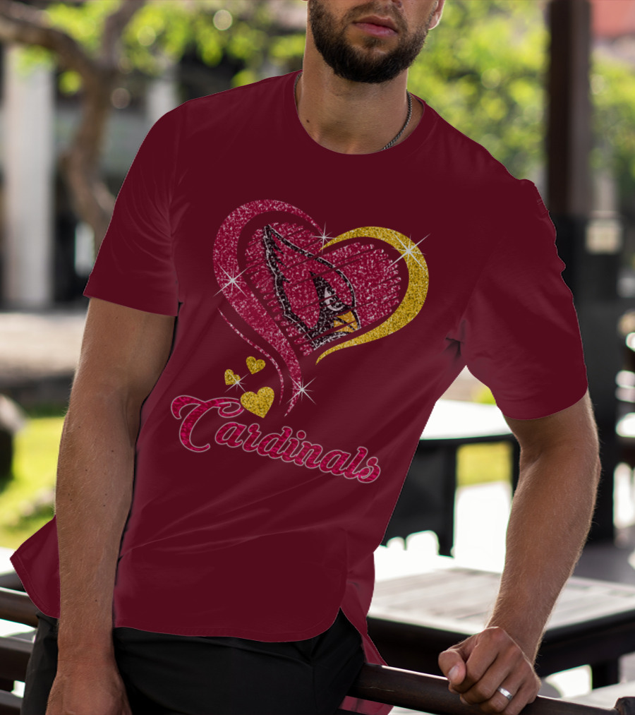 Cardinals Heart Glitter T-Shirt