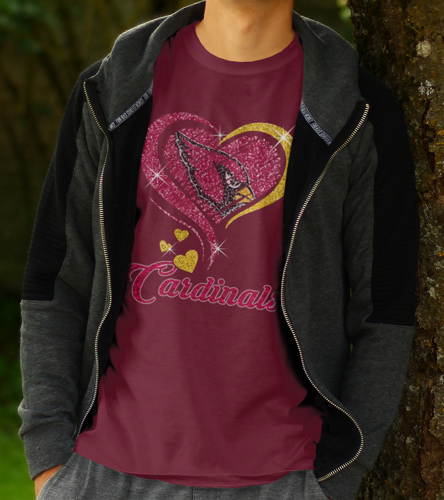 Cardinals Heart Glitter T-Shirt