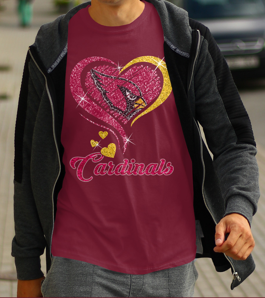 Cardinals Heart Glitter T-Shirt