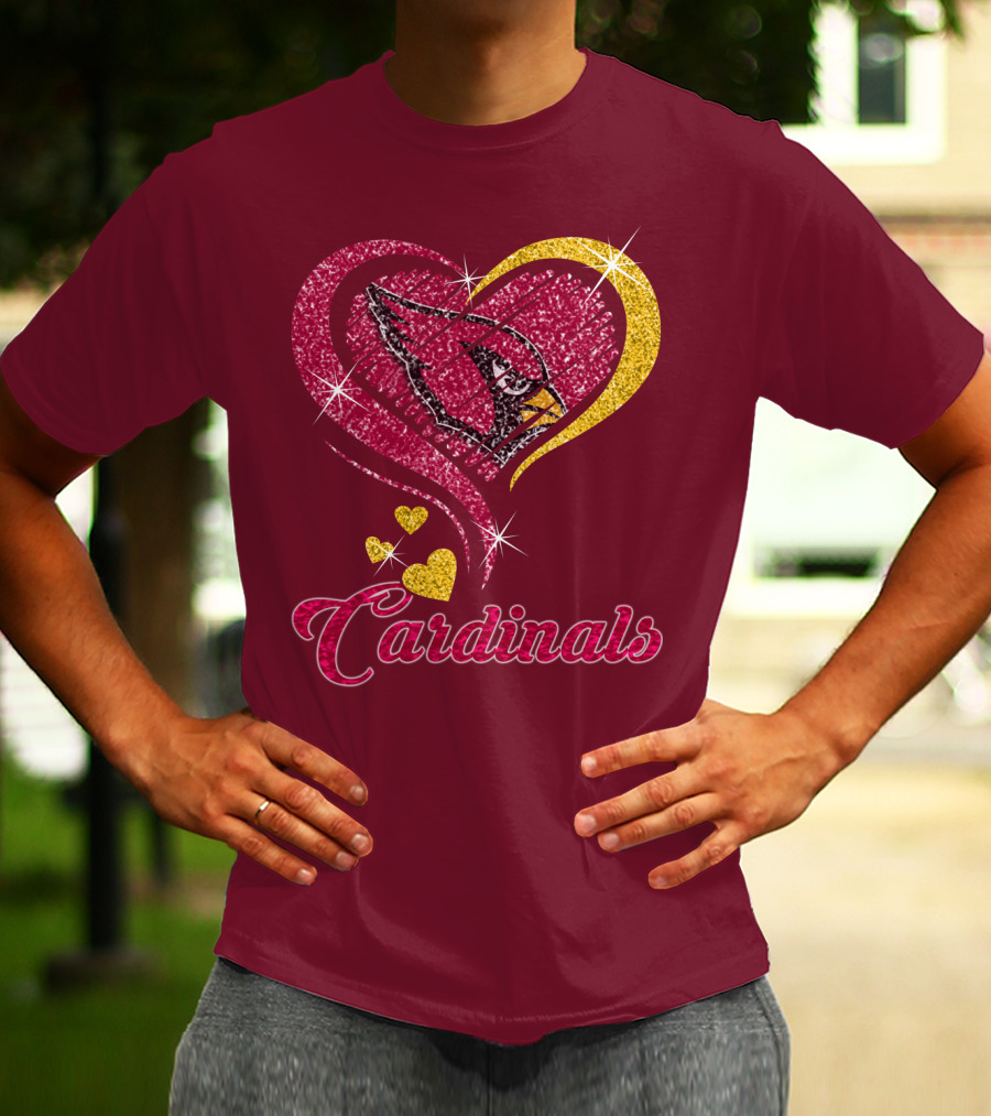 Cardinals Heart Glitter T-Shirt