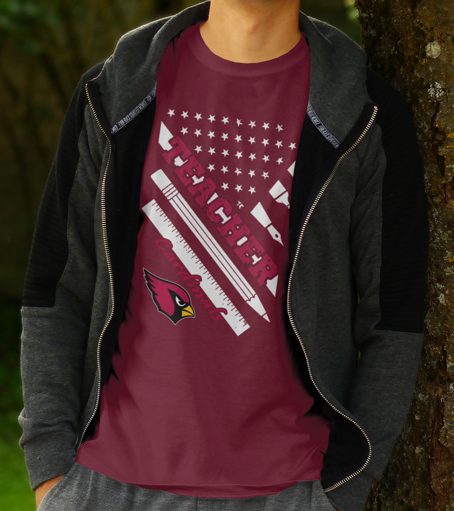 Arizona Cardinals Teacher Stars And Tools T-Shirt