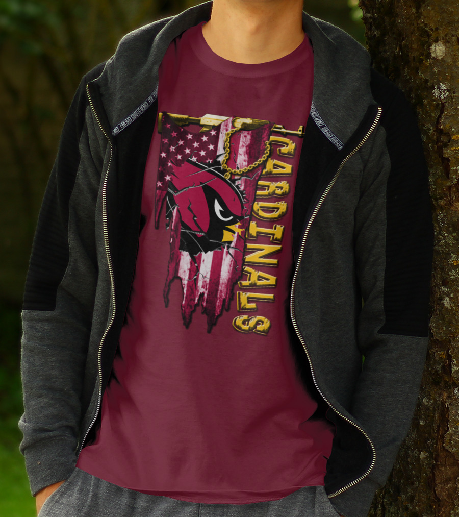 Cardinals Usa Flag And Chain T-Shirt