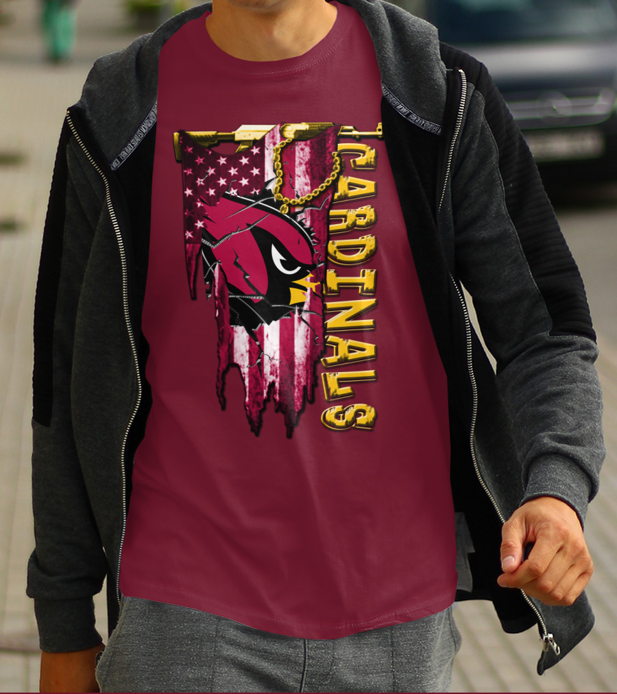 Cardinals Usa Flag And Chain T-Shirt