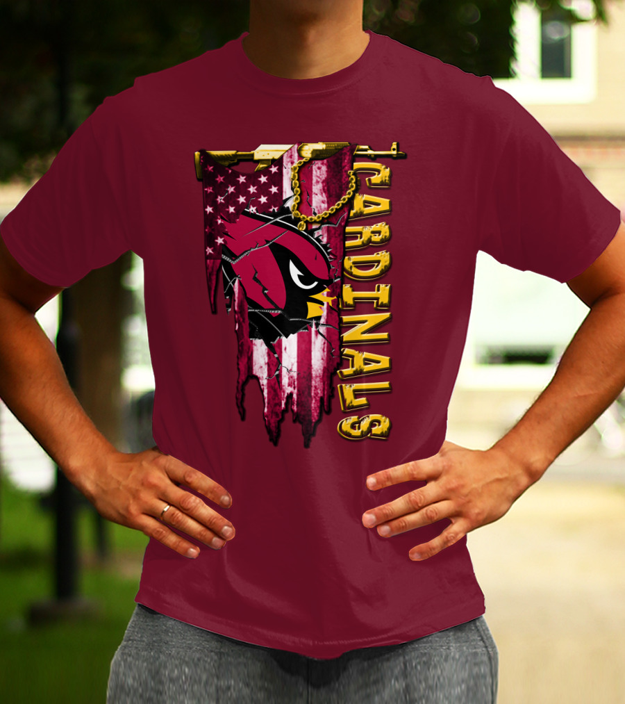 Cardinals Usa Flag And Chain T-Shirt