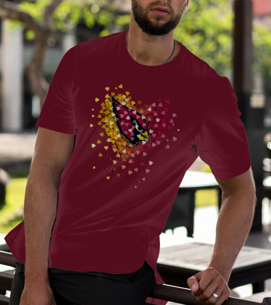 Arizona Cardinals Heart Symbol Burst T-Shirt