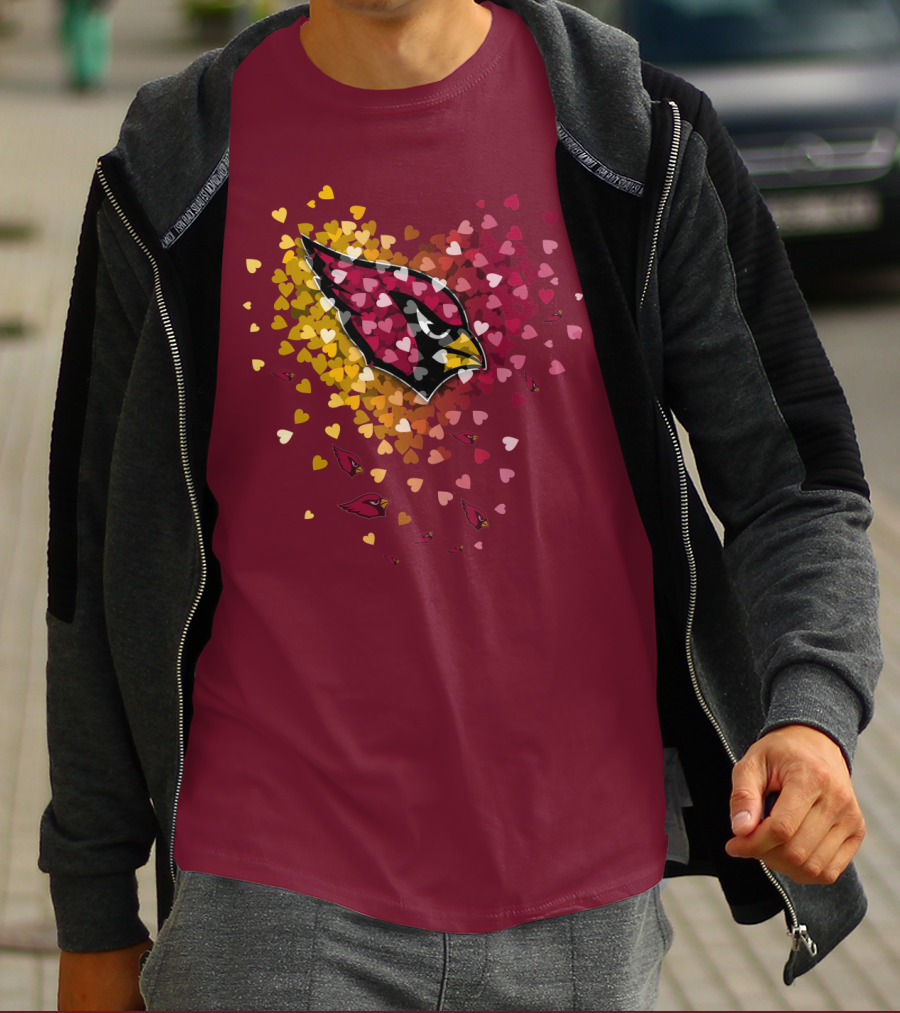 Arizona Cardinals Heart Symbol Burst T-Shirt