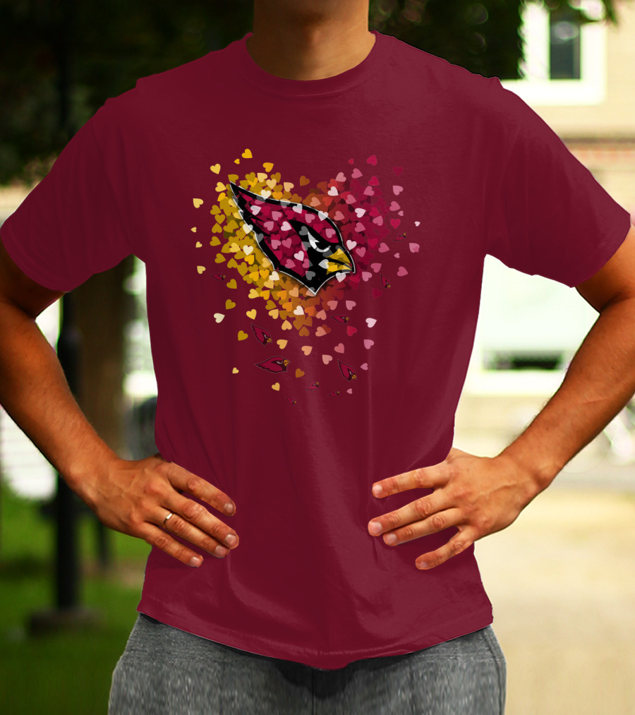 Arizona Cardinals Heart Symbol Burst T-Shirt