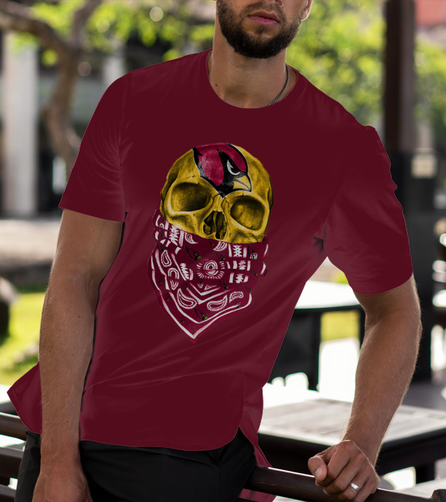 Arizona Cardinals Skull Bandana Red T-Shirt
