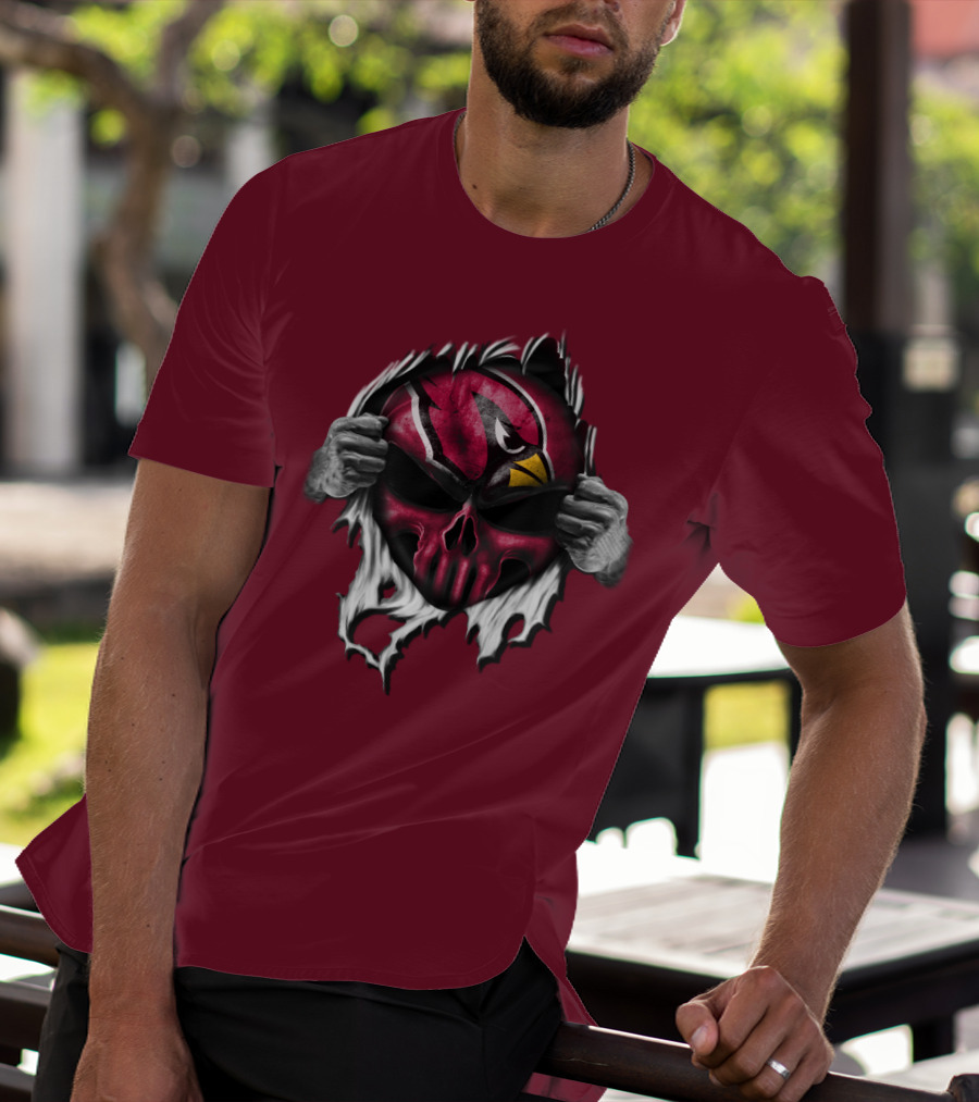 Arizona Cardinals Skull Logo T-Shirt