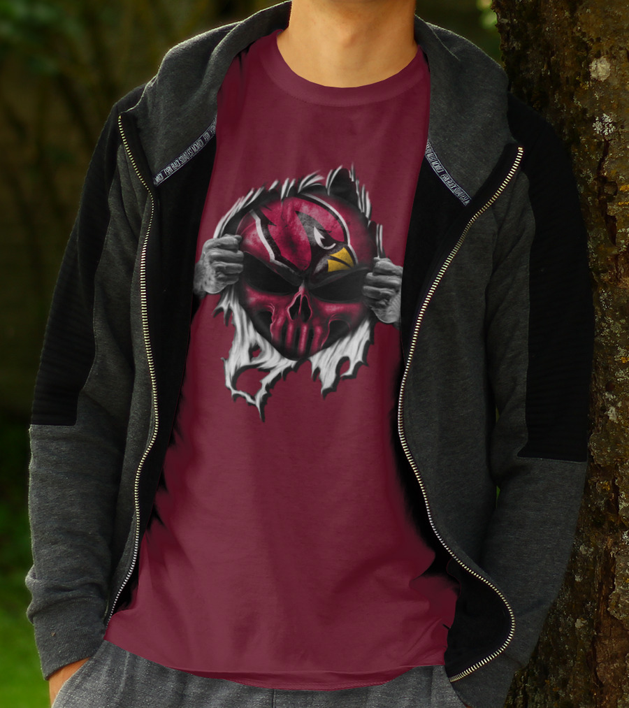 Arizona Cardinals Skull Logo T-Shirt