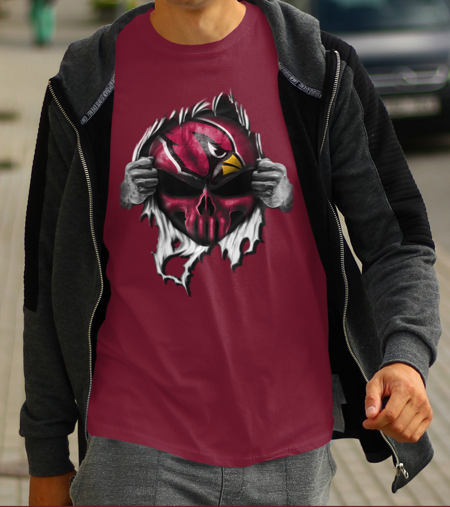 Arizona Cardinals Skull Logo T-Shirt