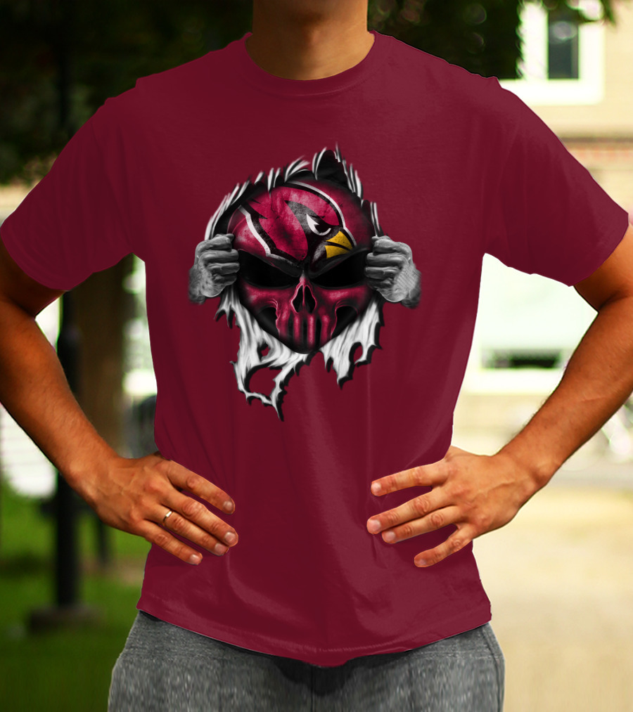 Arizona Cardinals Skull Logo T-Shirt